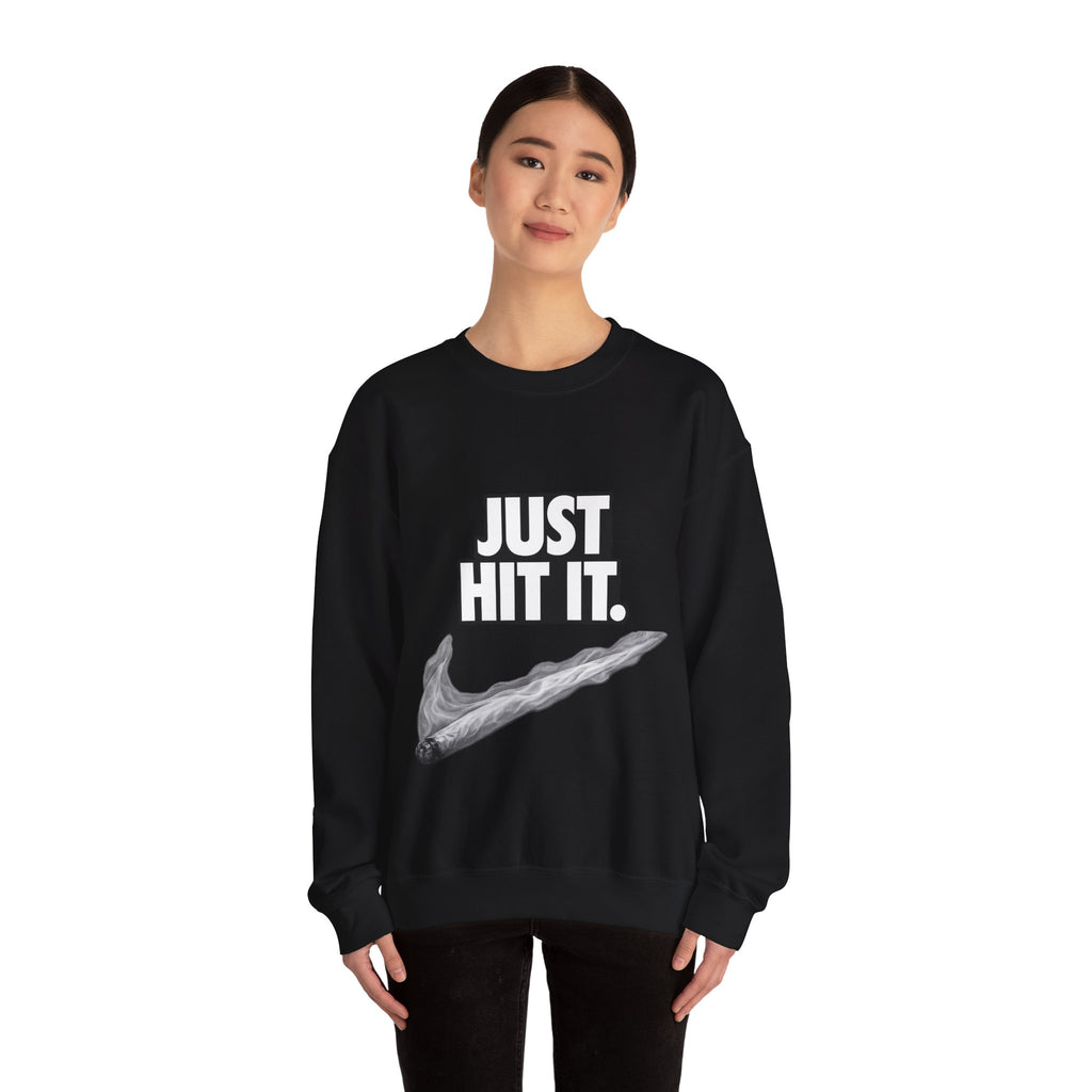 Vert Just Hit It Vintage Style Unisex Graphic Crewneck Sweatshirt