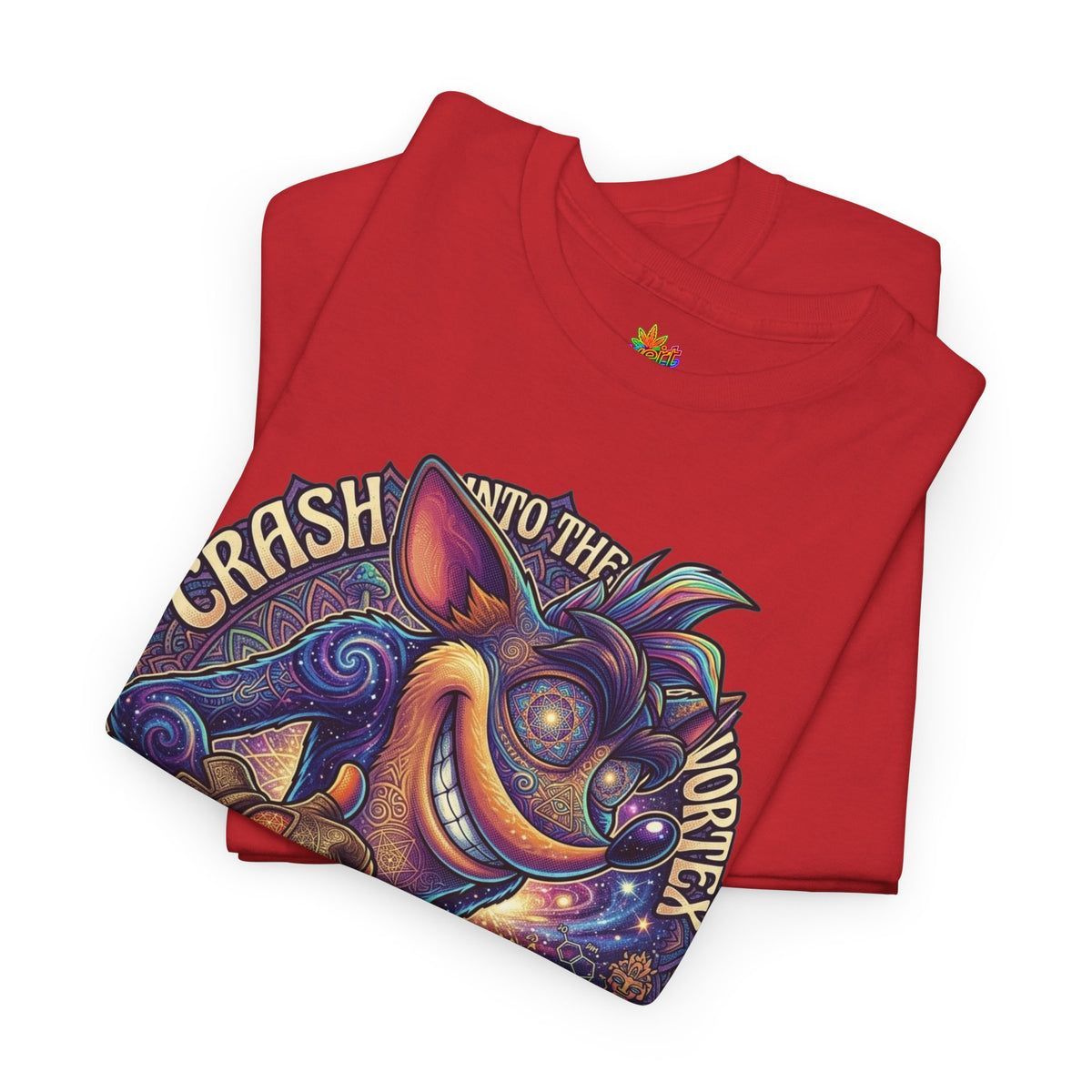Vert Crash Bandicoot Psychedelic Vintage Style Unisex Cotton Graphic T-Shirt