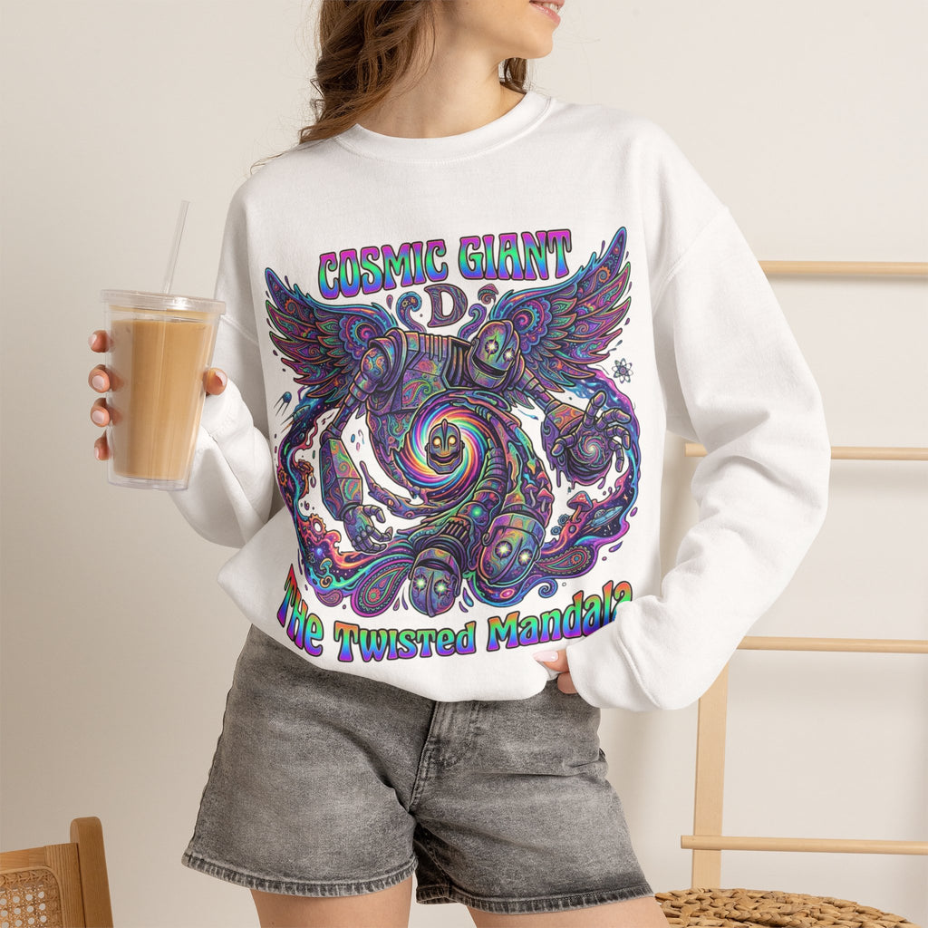 Vert Iron Giant Psychedelic Vintage Style Unisex Graphic Crewneck Sweatshirt