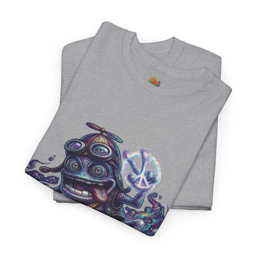 Vert Crazy Frog Psychedelic Vintage Style Unisex Cotton Graphic T-Shirt