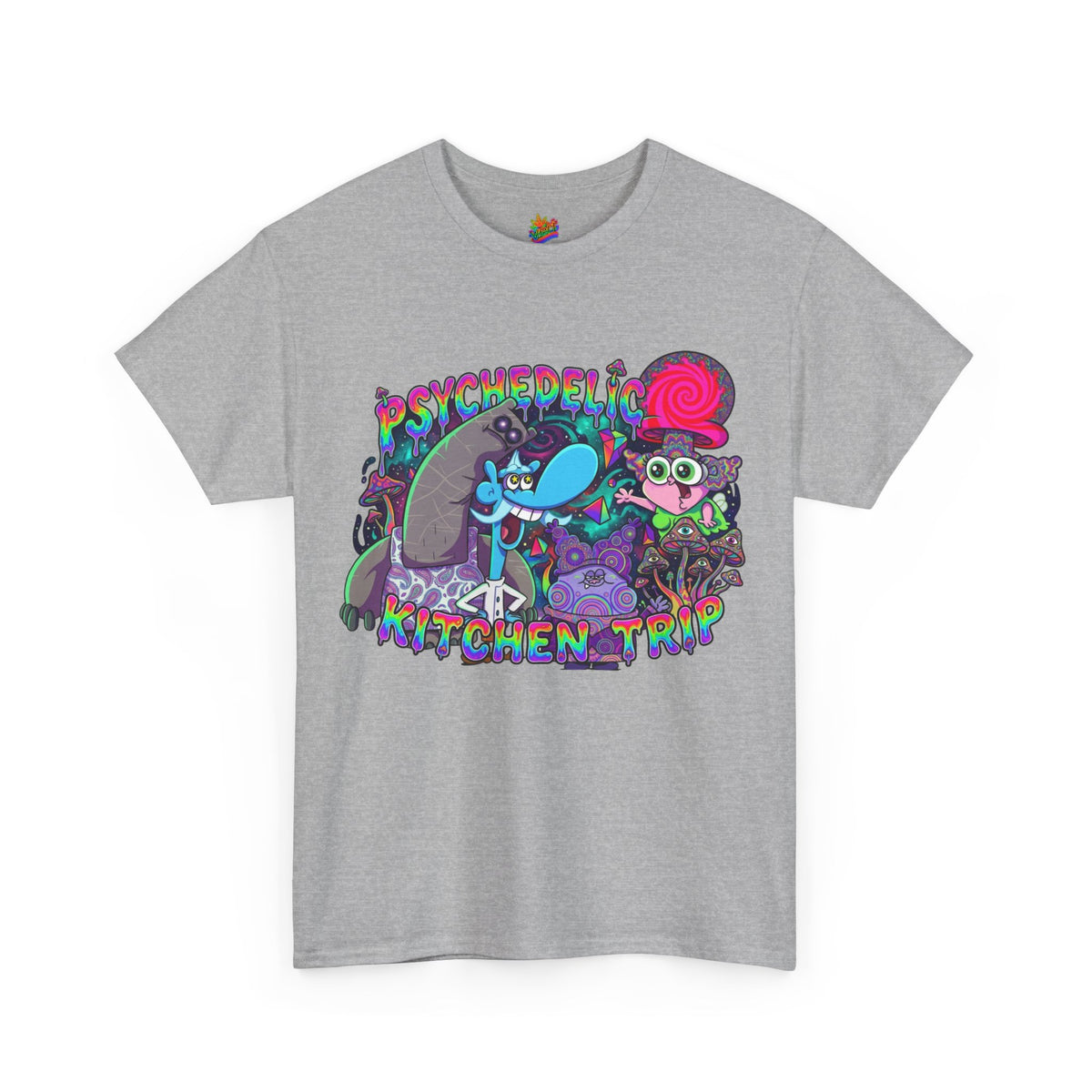 Vert Chowder Psychedelic Vintage Style Unisex Cotton Graphic T-Shirt