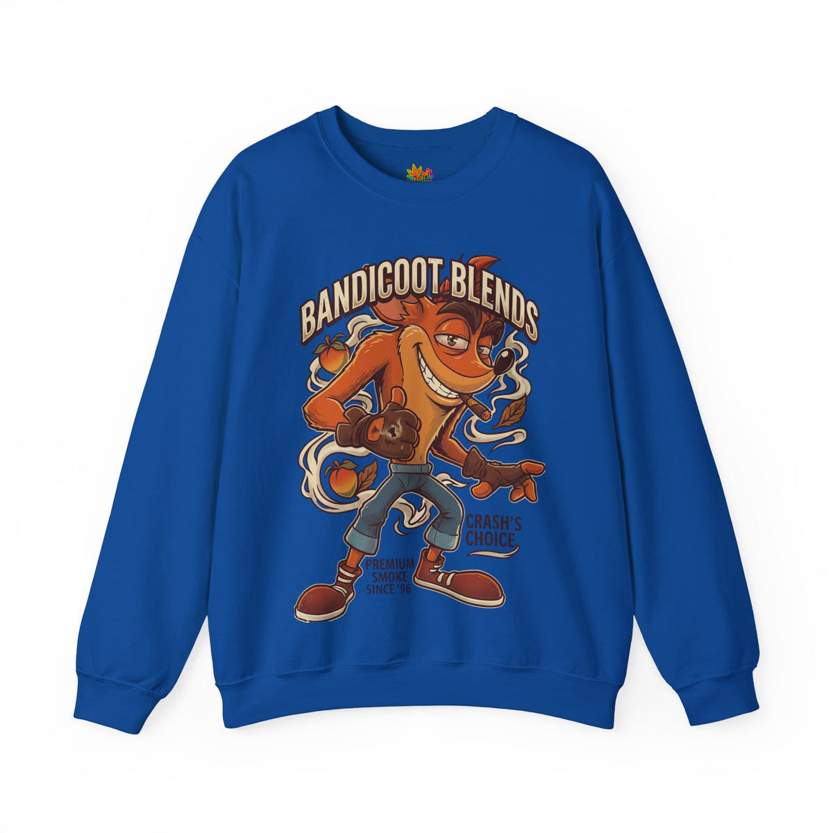 Vert Crash Bandicoot Smoker Vintage Style Unisex Graphic Crewneck Sweatshirt