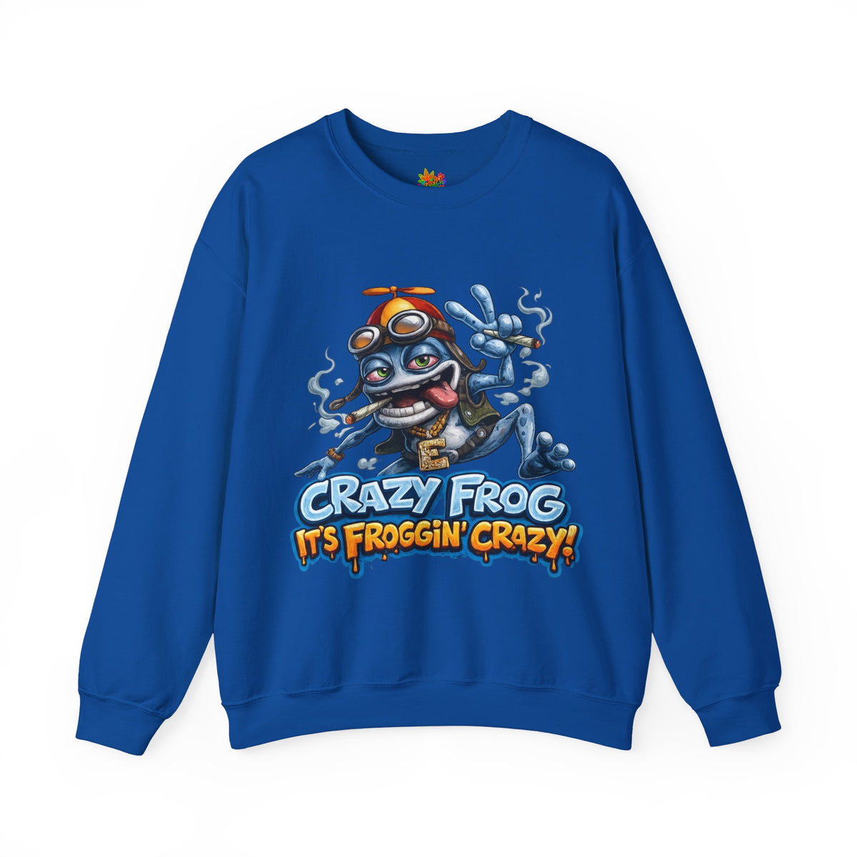 Vert Crazy Frog Smoker Vintage Style Unisex Graphic Crewneck Sweatshirt