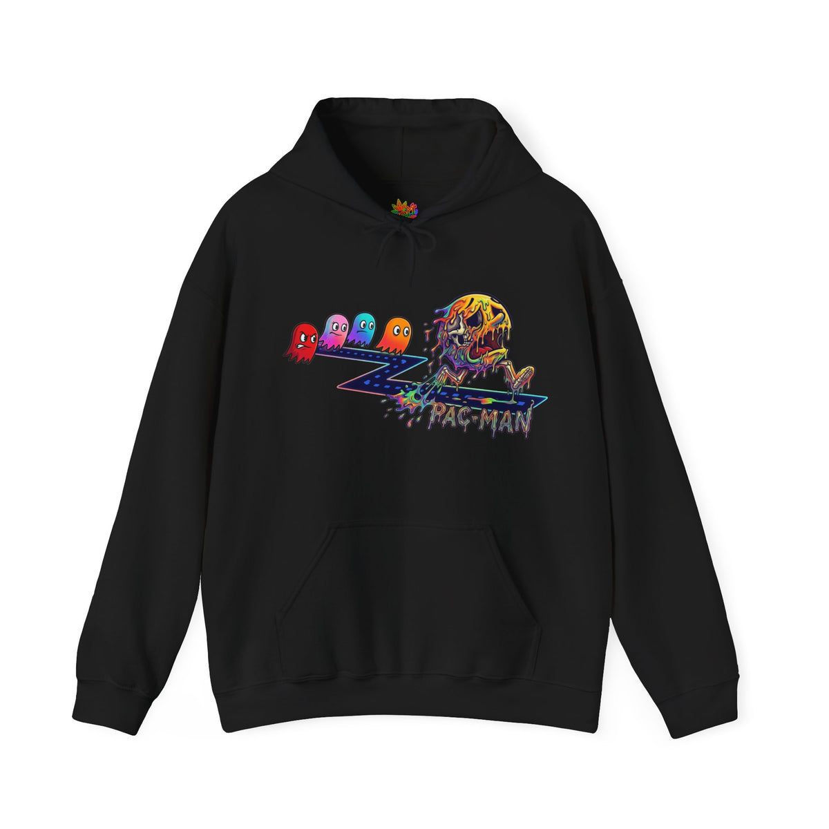 Vert Pac-Man Psychedelic Vintage Style Unisex Graphic Hoodie