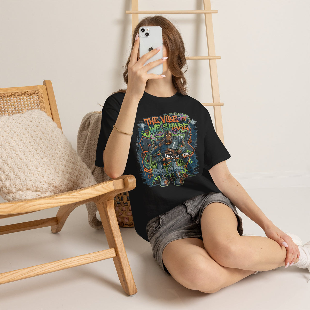 Vert Iron Giant Smoker Vintage Style Unisex Cotton Graphic T-Shirt