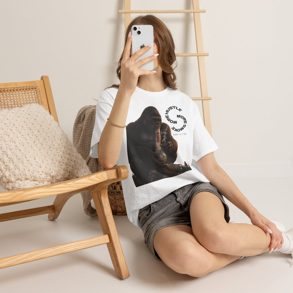 Vert King Kong Smoker Vintage Style Unisex Cotton Graphic T-Shirt