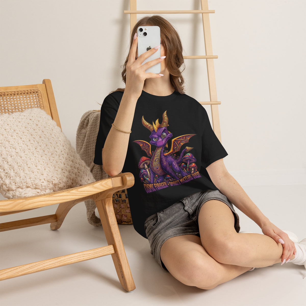 Vert Spyro Psychedelic Vintage Style Unisex Cotton Graphic T-Shirt