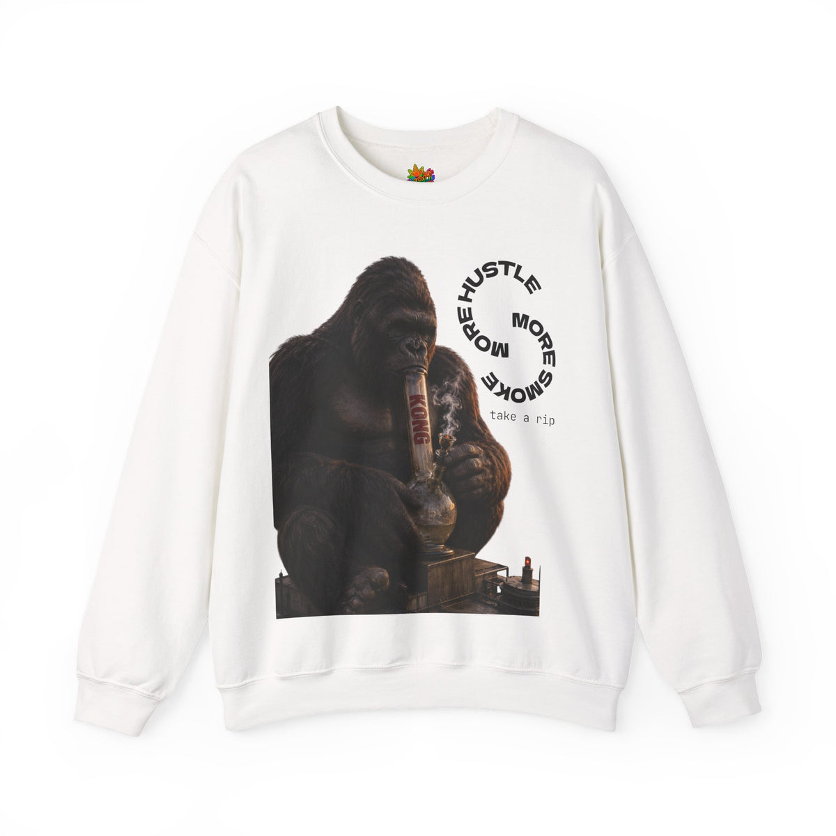 Vert King Kong Smoker Vintage Style Unisex Graphic Crewneck Sweatshirt
