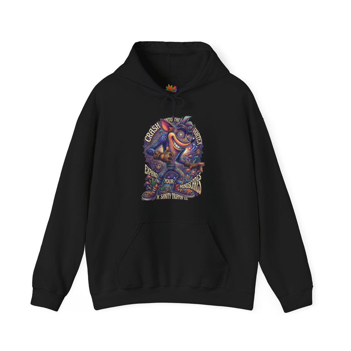 Vert Crash Bandicoot Psychedelic Vintage Style Unisex Graphic Hoodie
