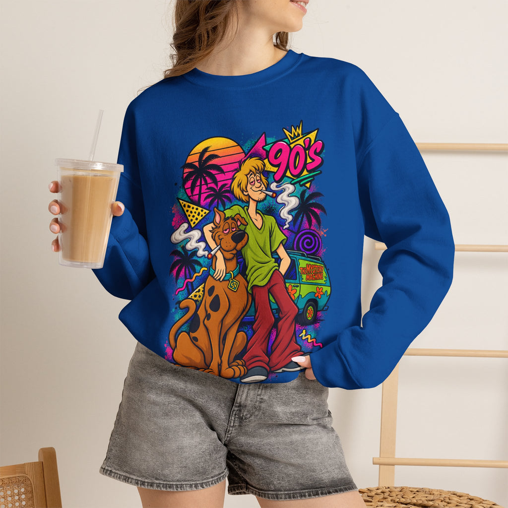 Vert Shaggy & Scooby Smoker Vintage Style Graphic Crewneck Sweatshirt