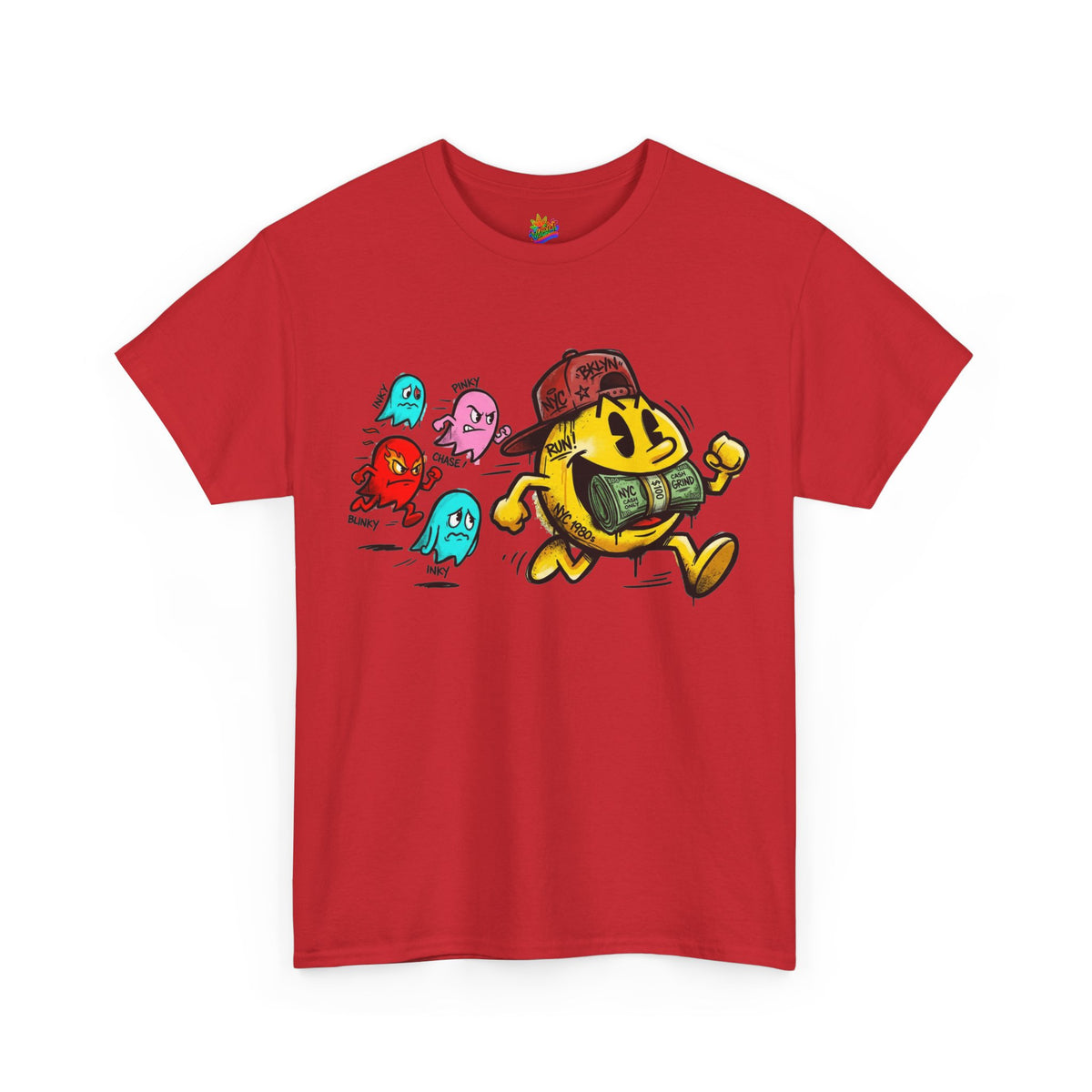 Vert NY Pac-Man Vintage Style Unisex Graphic Cotton T-Shirt