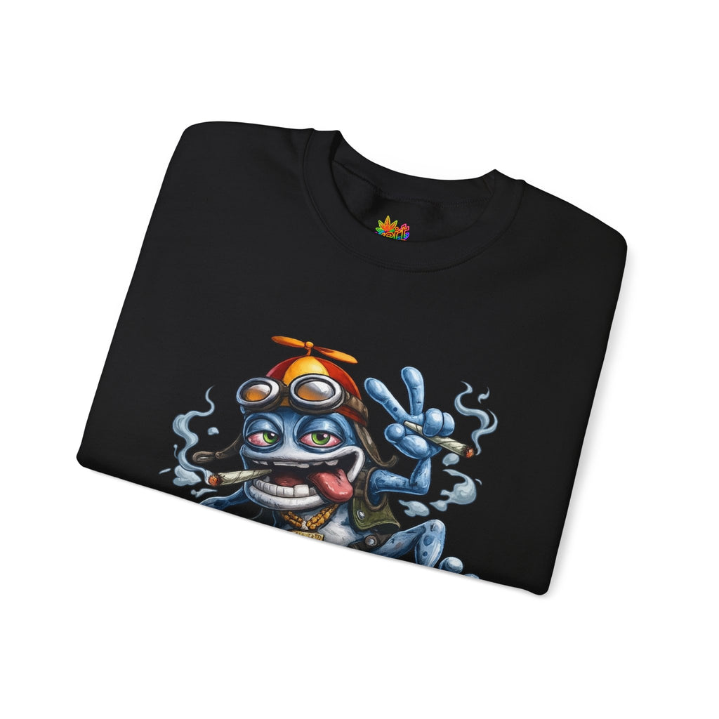 Vert Crazy Frog Smoker Vintage Style Unisex Graphic Crewneck Sweatshirt