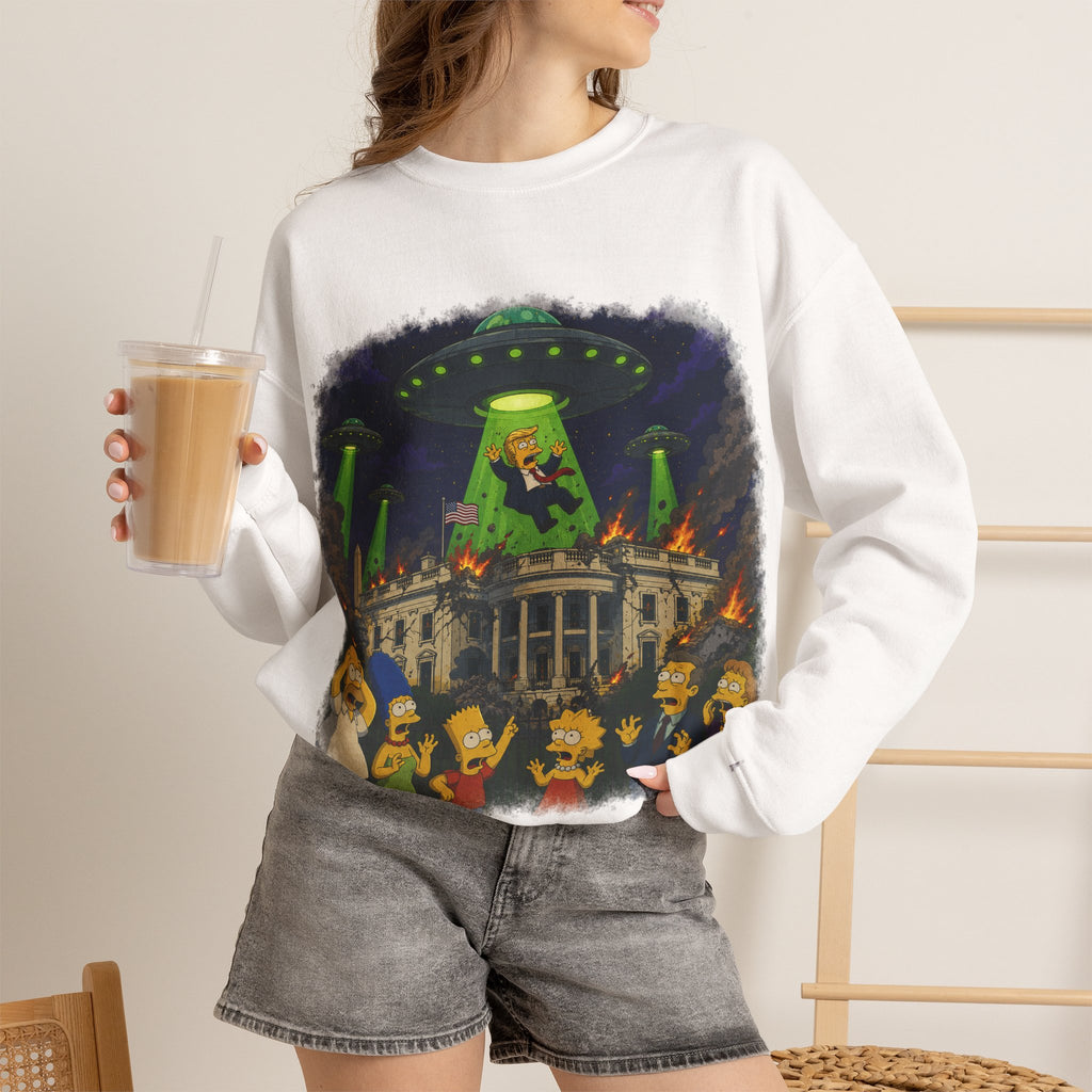 Vert Donald Trump Abduction Vintage Style Unisex Graphic Crewneck Sweatshirt