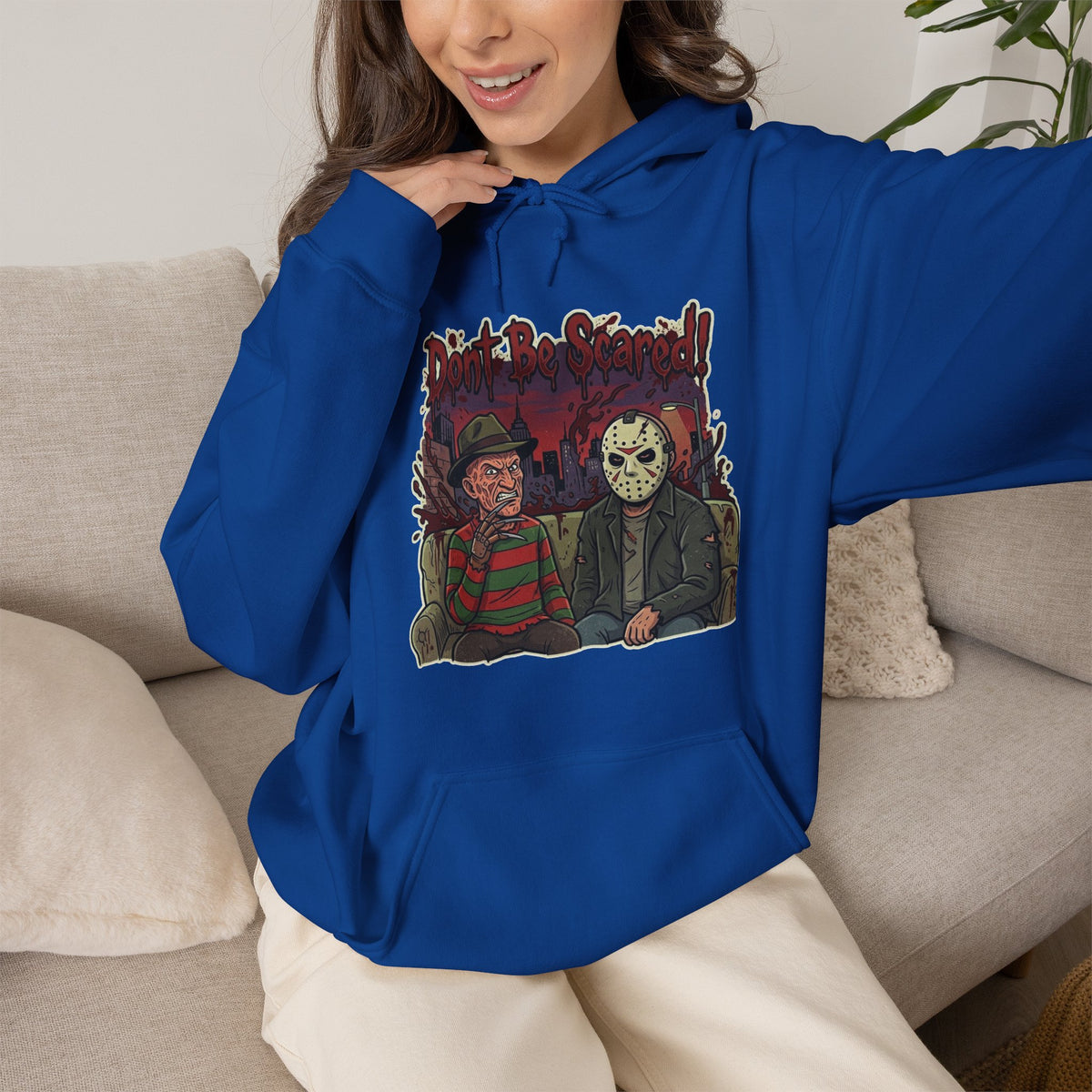 Vert Freddy & Jason Vintage Style Unisex Graphic Hoodie