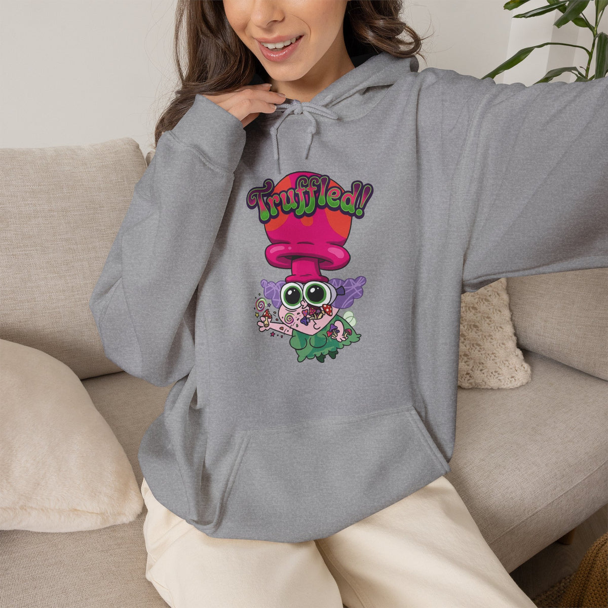 Vert Truffles Psychedelic Vintage Style Unisex Graphic Hoodie