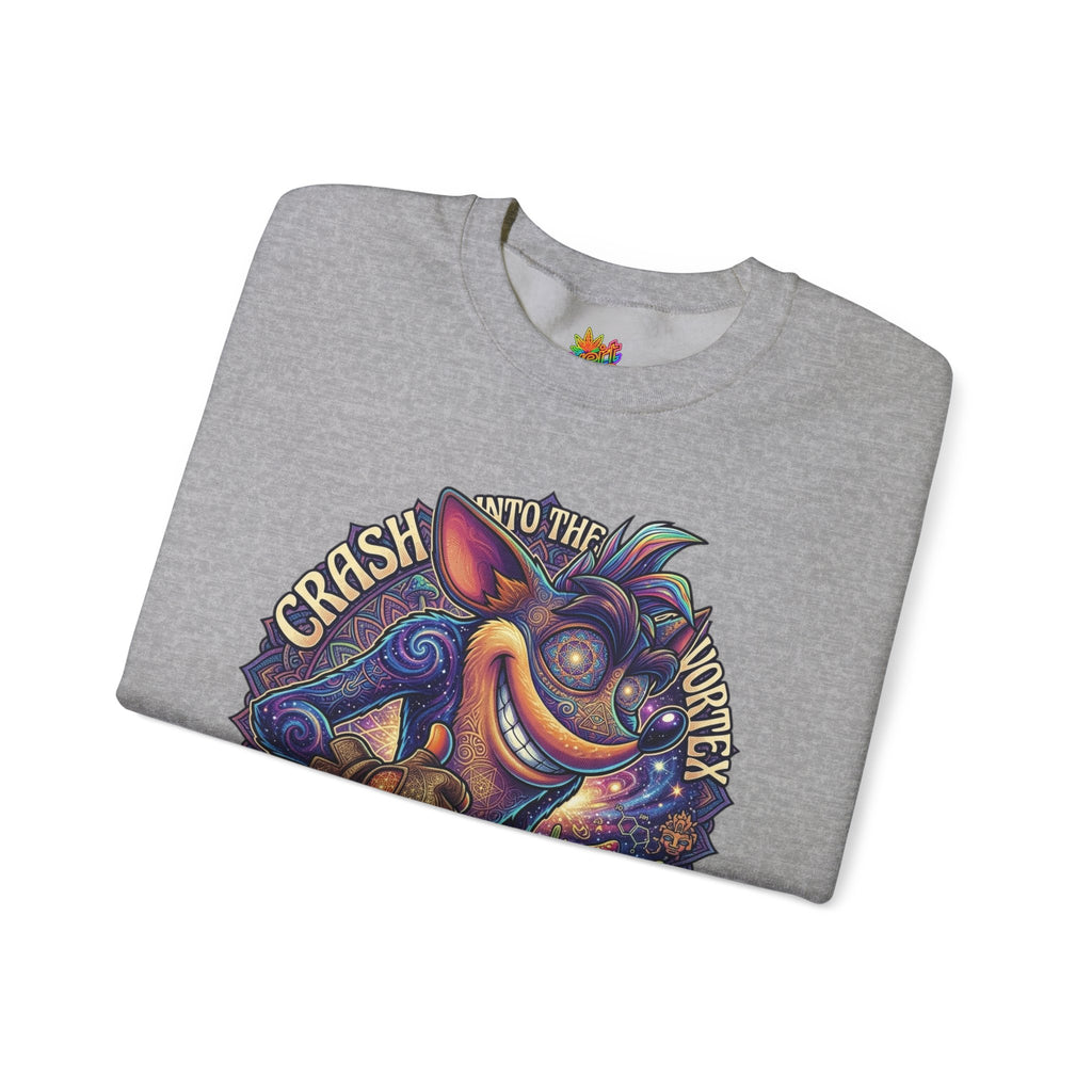 Vert Crash Bandicoot Psychedelic Vintage Style Unisex Graphic Crewneck Sweatshirt