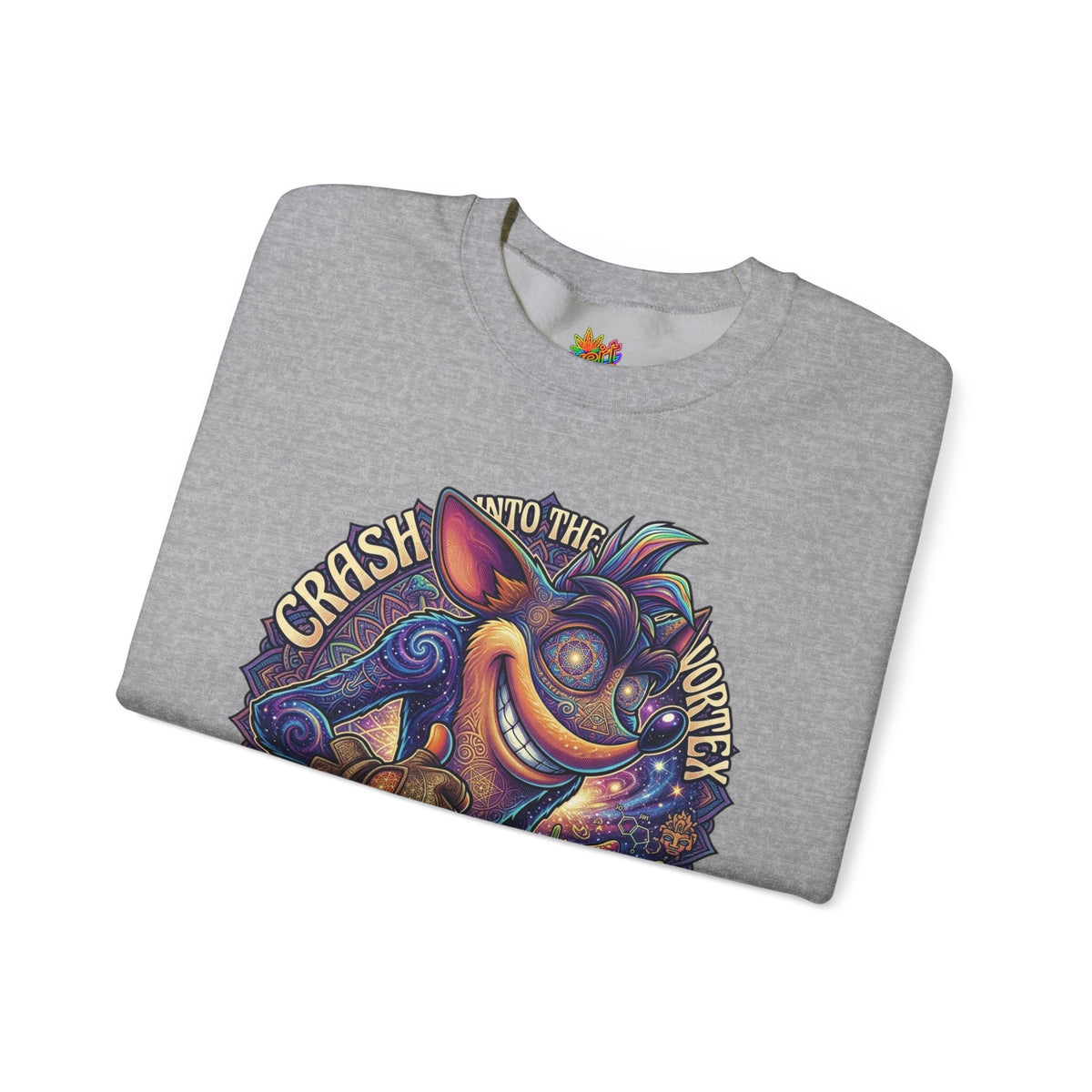Vert Crash Bandicoot Psychedelic Vintage Style Unisex Graphic Crewneck Sweatshirt