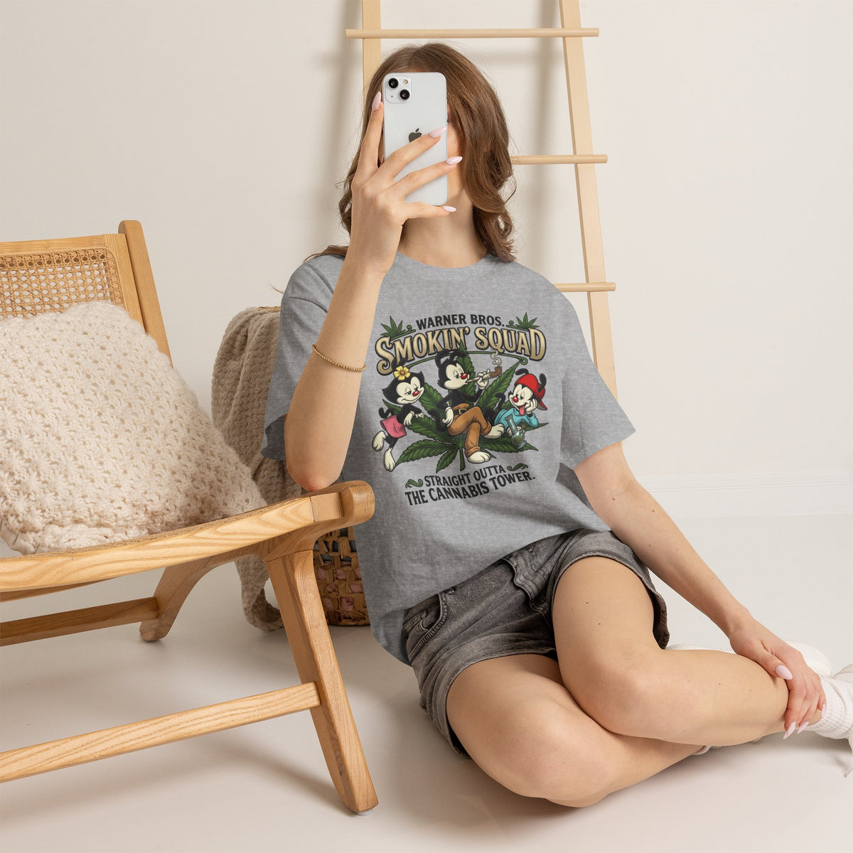 Vert Animaniacs Smoker Vintage Style Unisex Cotton Graphic T-Shirt