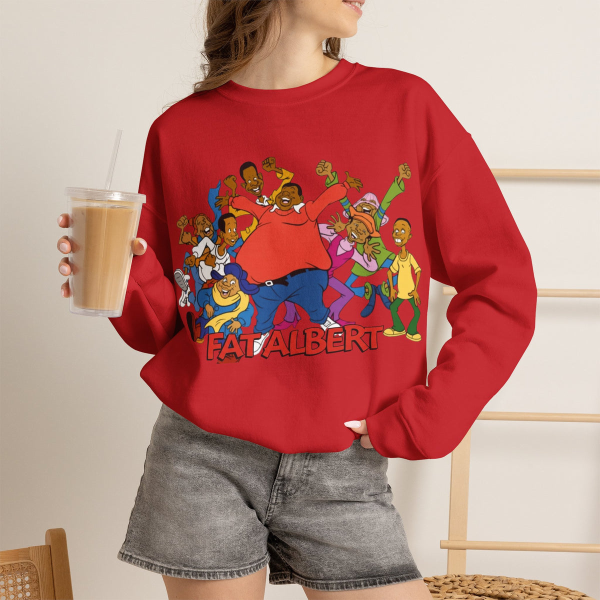 Vert Fat Albert Vintage Style Unisex Graphic Crewneck Sweatshirt