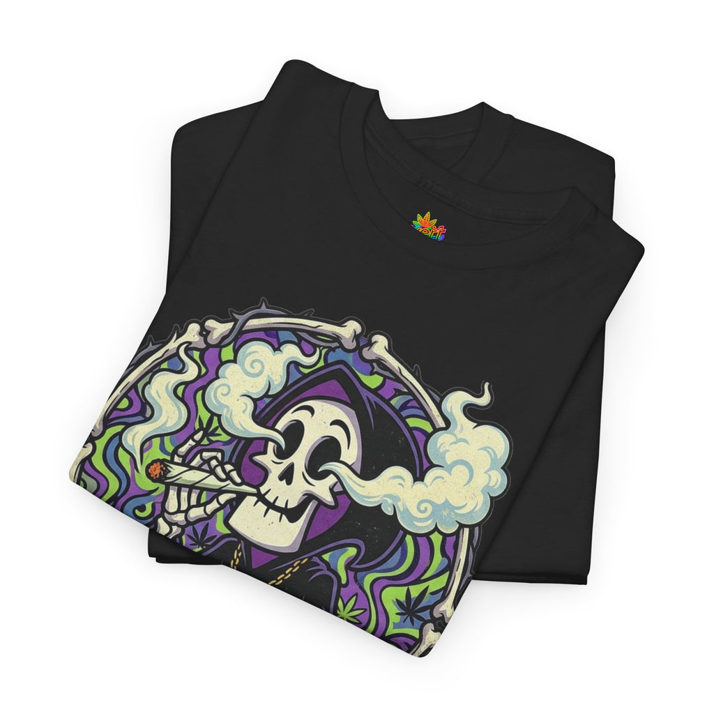 Vert Grim Smoker Vintage Style Unisex Cotton Graphic T-Shirt