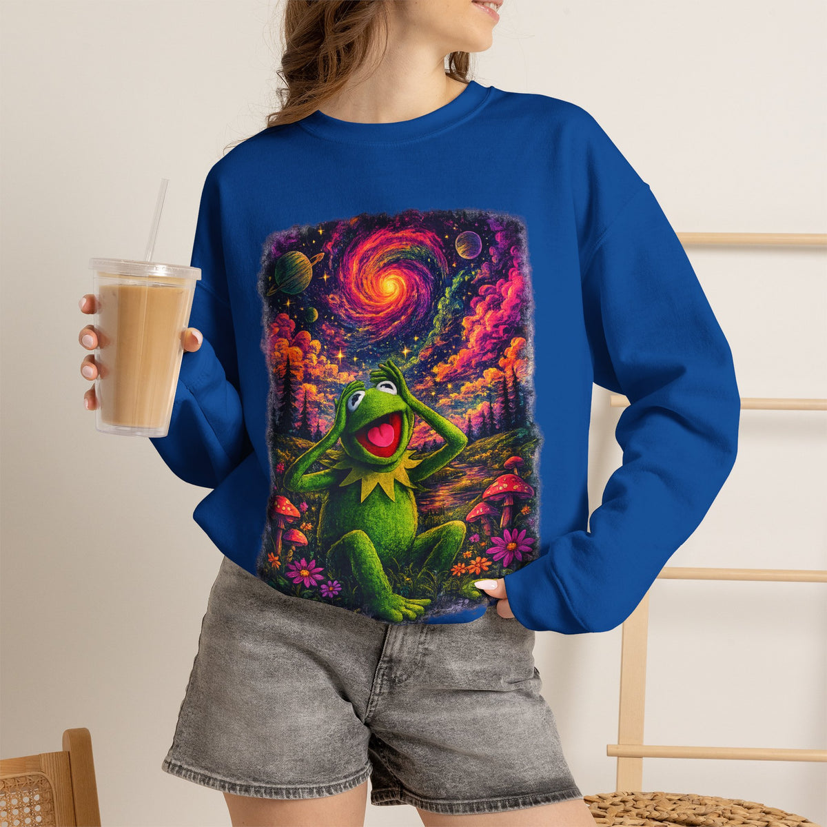 Vert Psychedelic Kermit Unisex Graphic Crewneck Sweatshirt