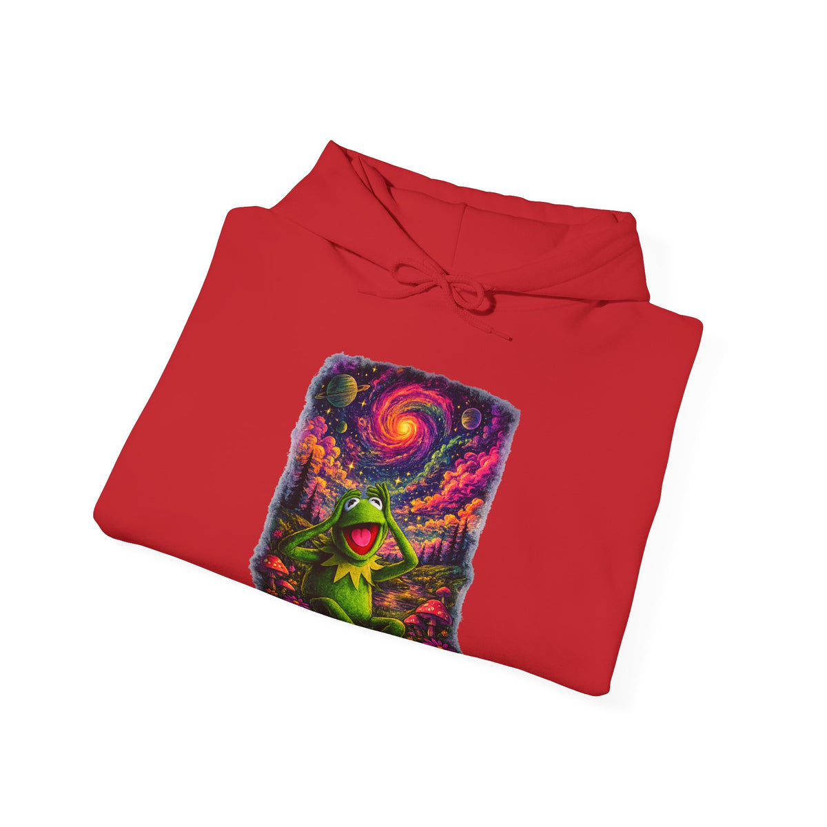 Vert Psychedelic Kermit Vintage Style Unisex Graphic Hoodie