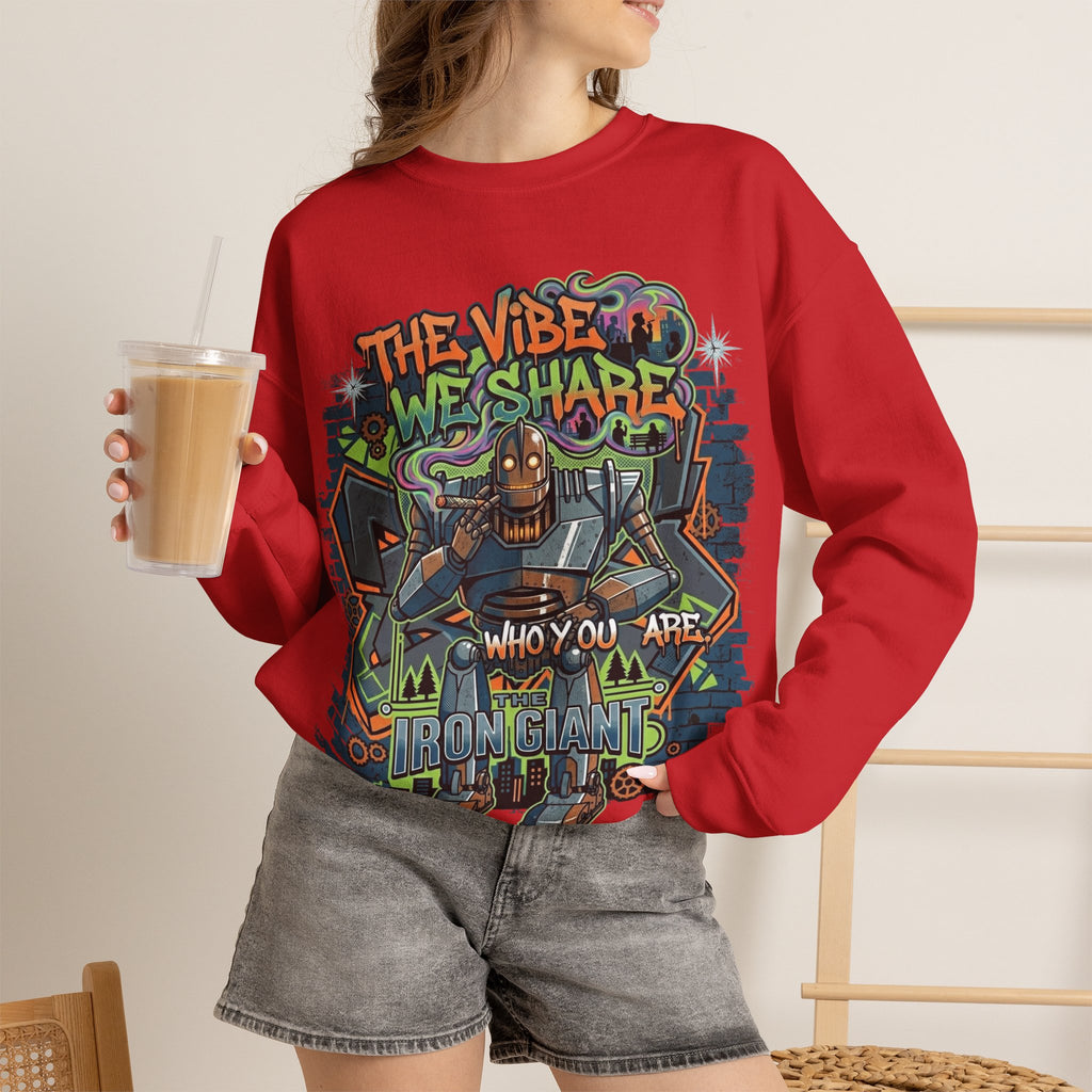 Vert Iron Giant Smoker Vintage Style Unisex Graphic Crewneck Sweatshirt