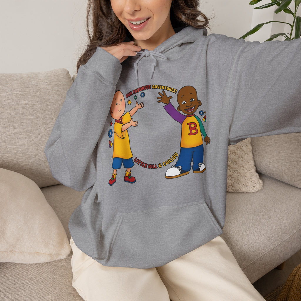 Vert Little Bill & Caillou Vintage Style Unisex Graphic Hoodie