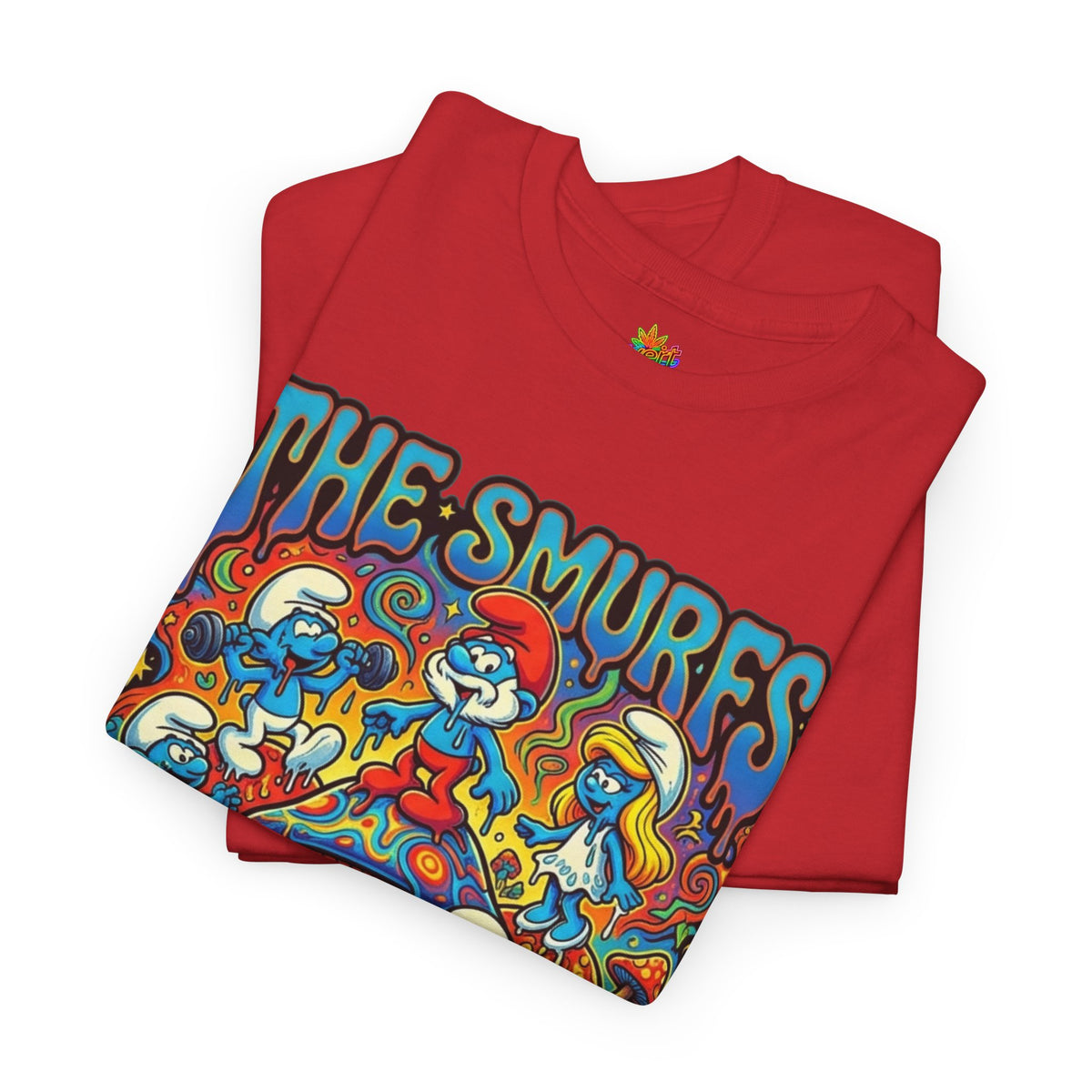 Vert Smurfs Psychedelic Vintages Style Unisex Cotton Graphic T-Shirt
