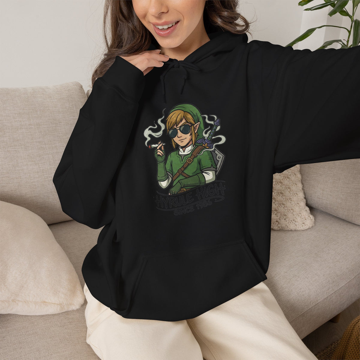 Vert Link Smoker Vintage Style Unisex Graphic Hoodie