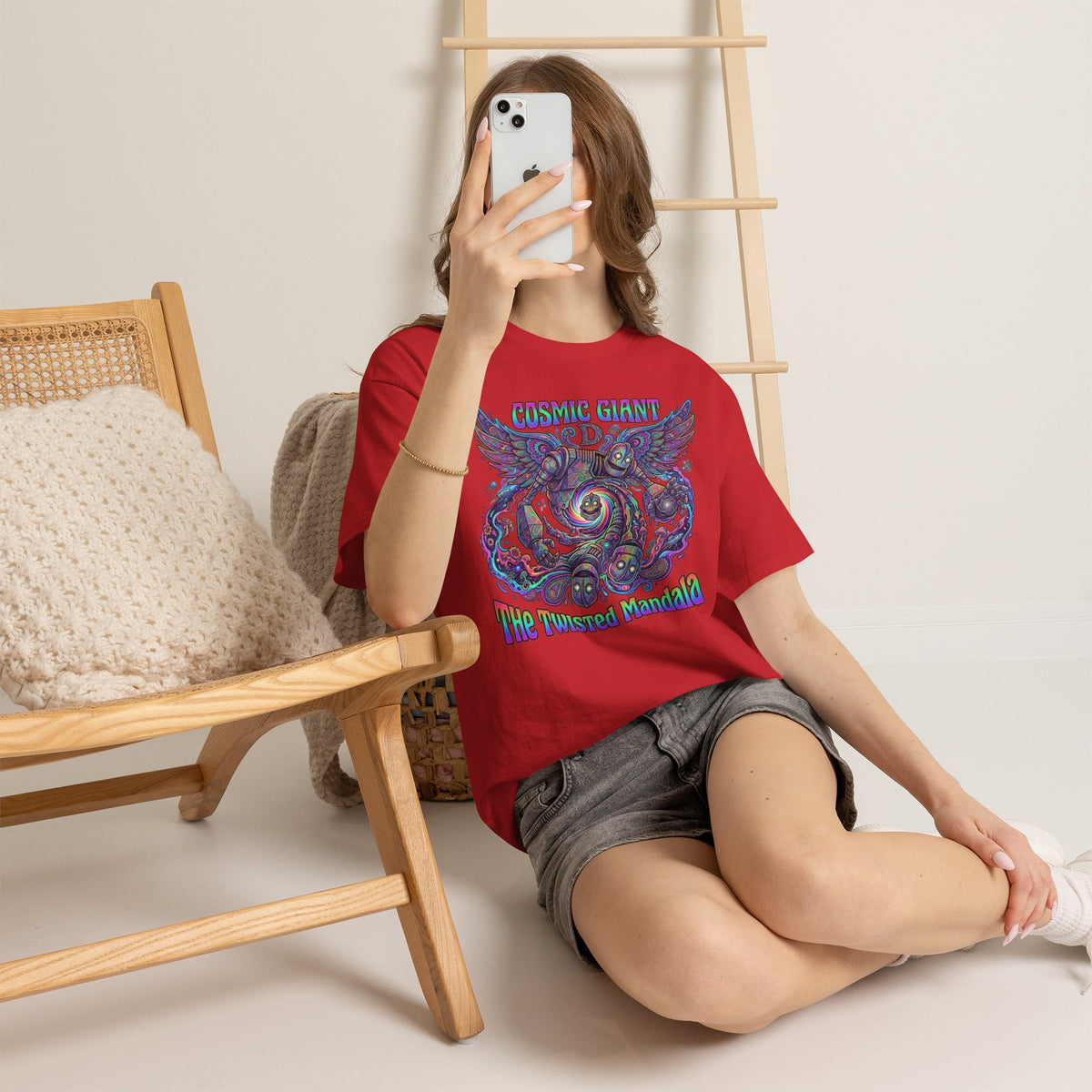 Vert Iron Giant Psychedelic Vintage Style Unisex Cotton Graphic T-Shirt