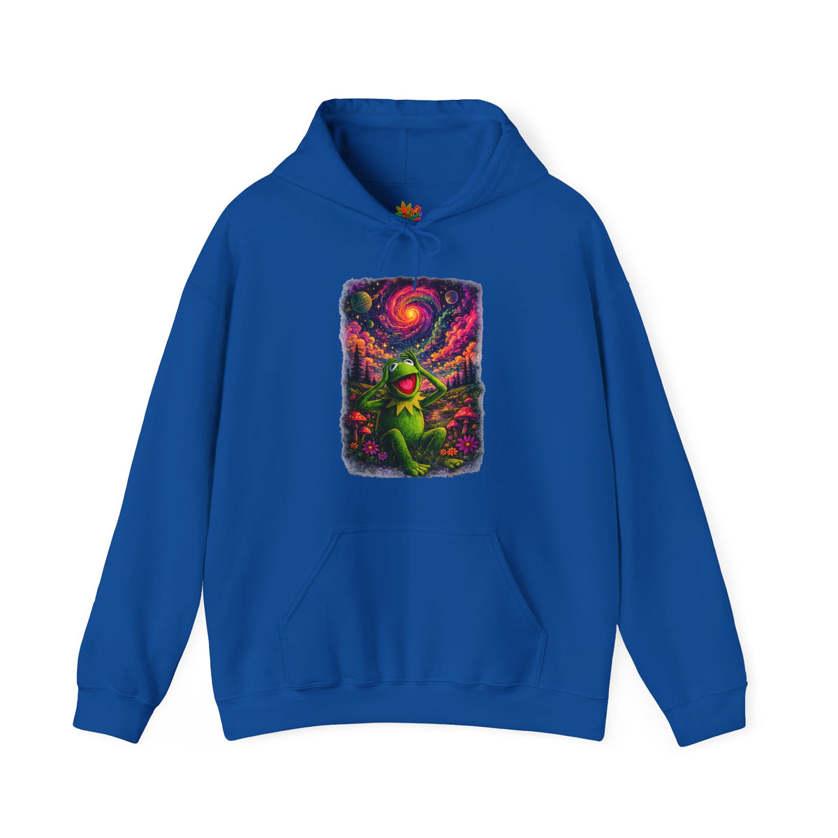 Vert Psychedelic Kermit Vintage Style Unisex Graphic Hoodie