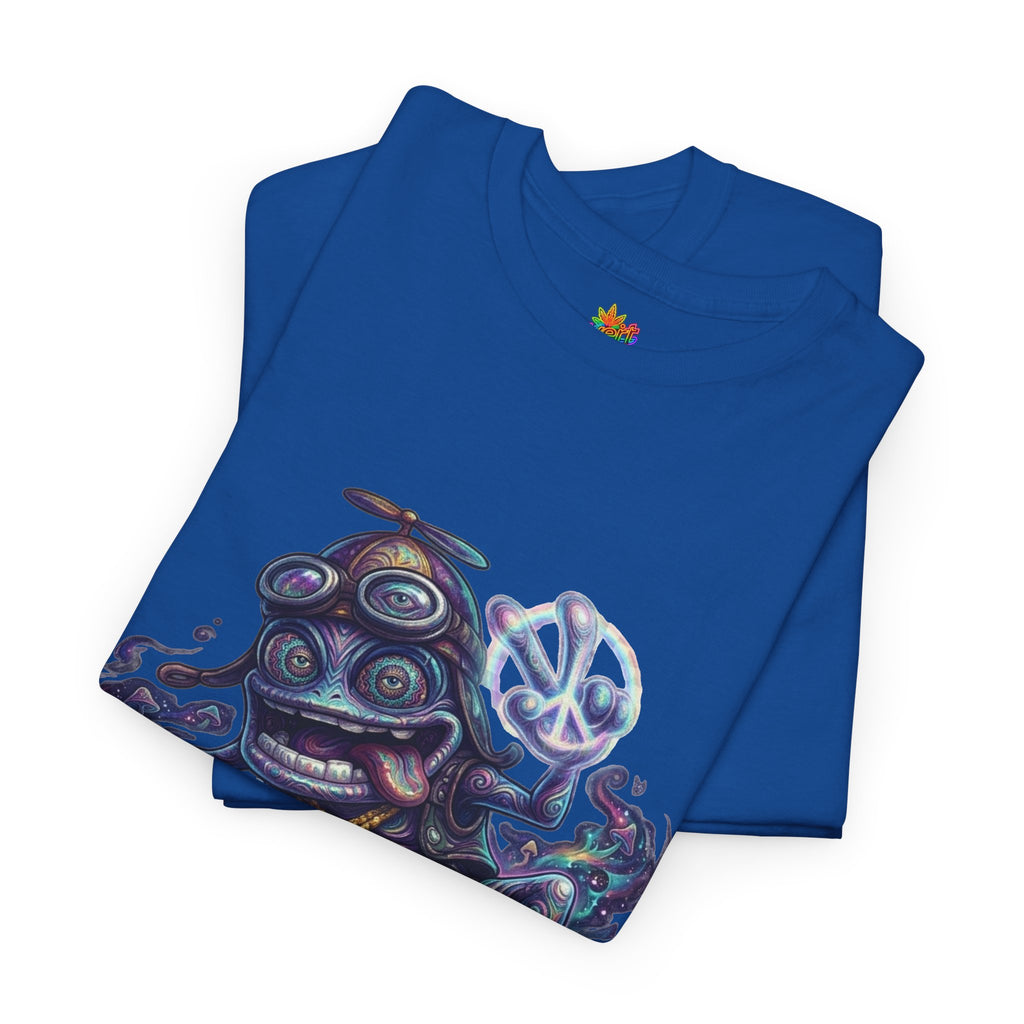 Vert Crazy Frog Psychedelic Vintage Style Unisex Cotton Graphic T-Shirt
