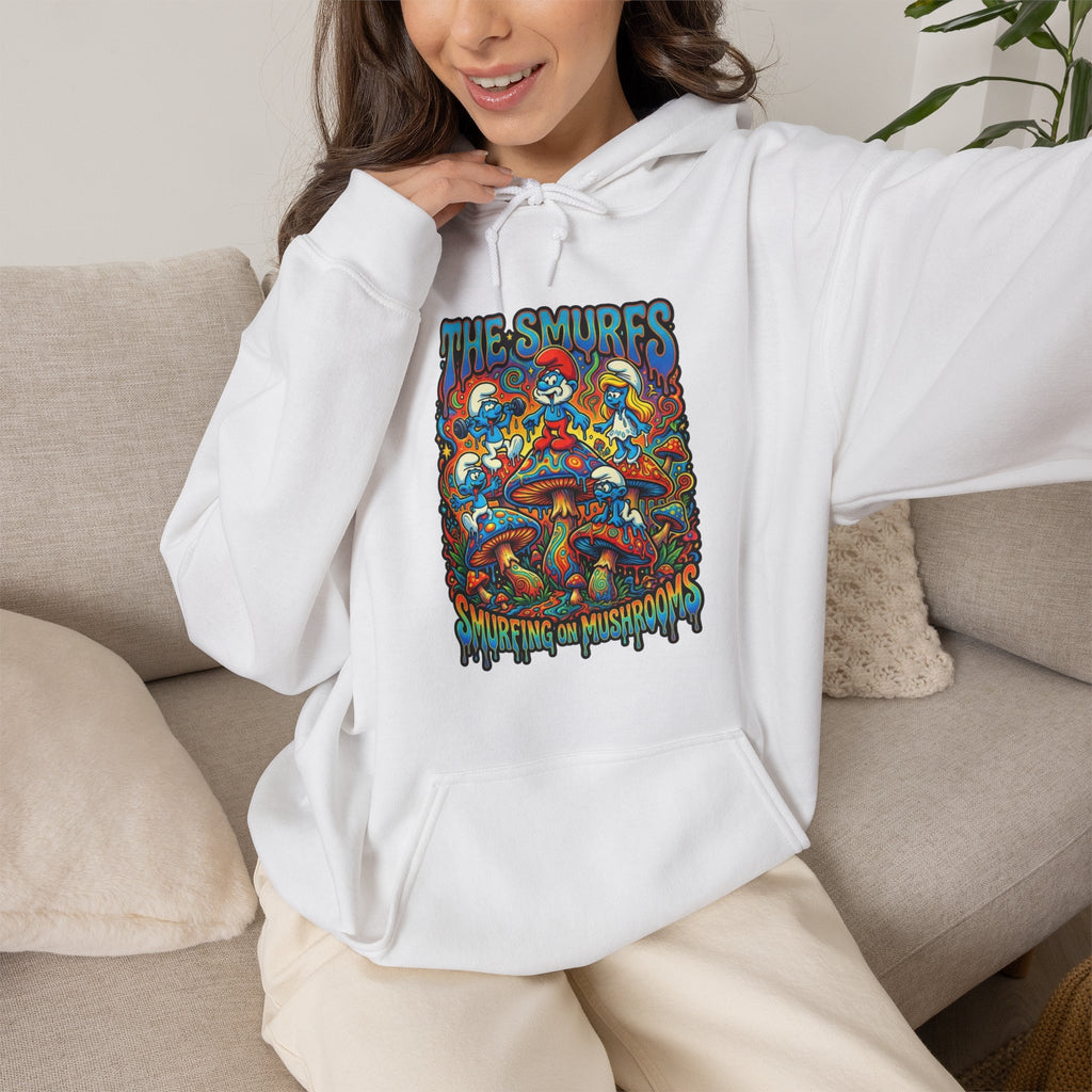 Vert Smurfs Psychedelic Vintage Style Unisex Graphic Hoodie