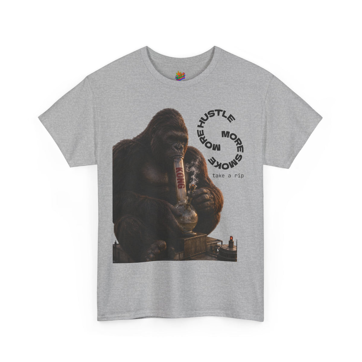 Vert King Kong Smoker Vintage Style Unisex Cotton Graphic T-Shirt