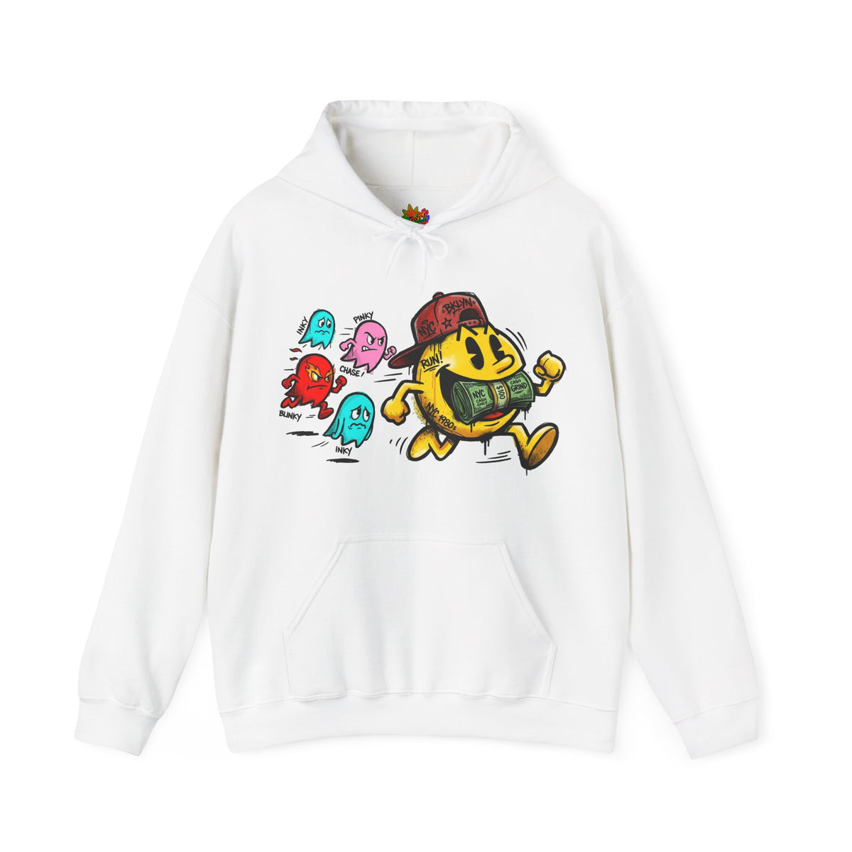 Vert NY Pac-Man Vintage Style Unisex Graphic Hoodie