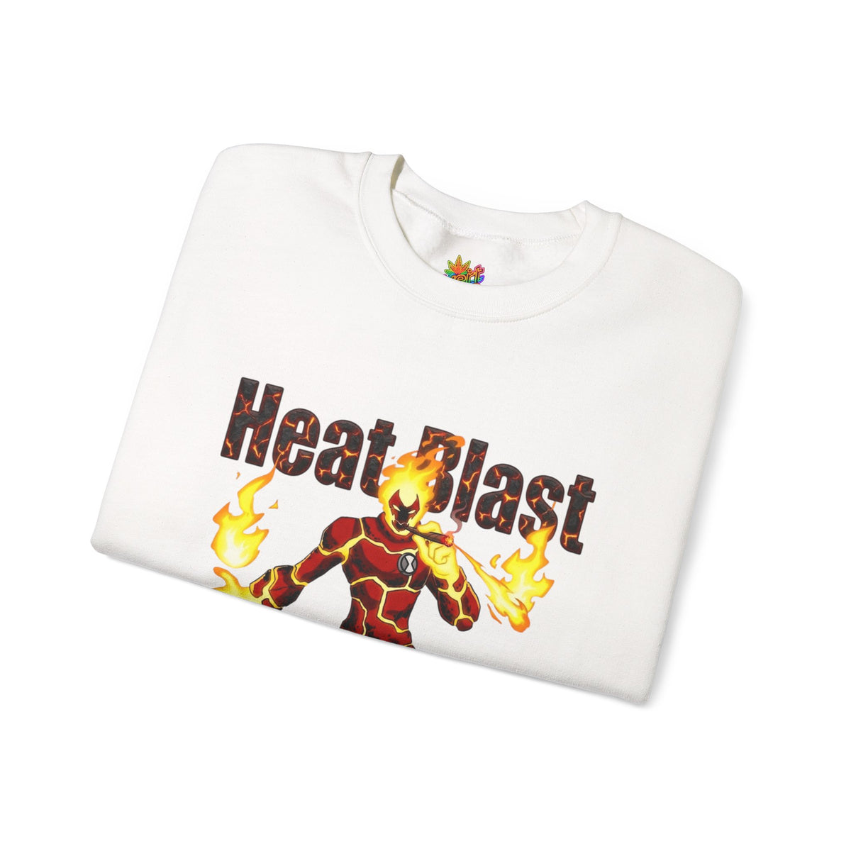 Vert Ben 10 Heat Blast Vintage Style Unisex Cotton Graphic Crewneck Sweatshirt