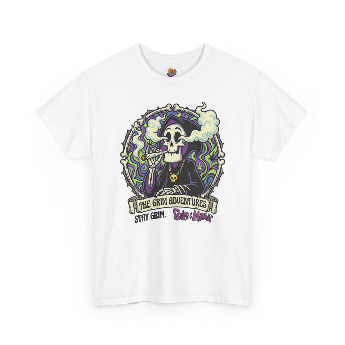 Vert Grim Smoker Vintage Style Unisex Cotton Graphic T-Shirt