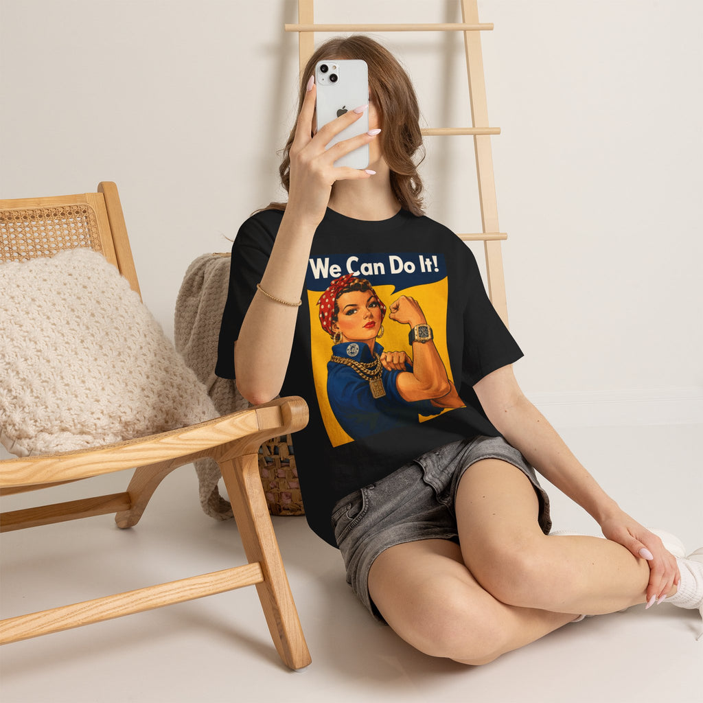 Vert "We Can Do It" Vintage Style Unisex Cotton Graphic T-Shirt