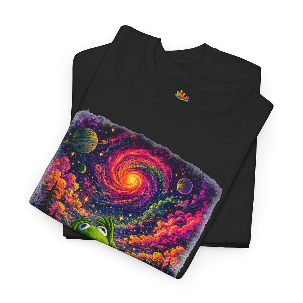 Vert Psychedelic Kermit Vintage Style Unisex Cotton Graphic T-Shirt