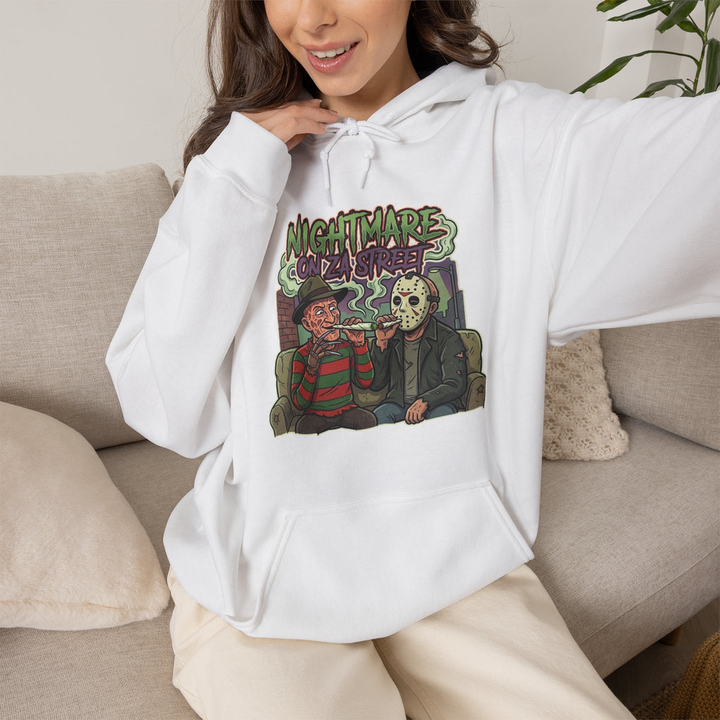 Vert Freddy & Jason Smoker Vintage Style Unisex Hoodie