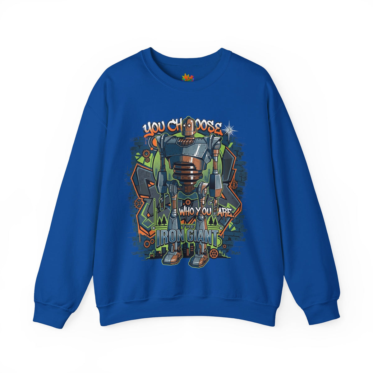 Vert Iron Giant Vintage Style Unisex Graphic Crewneck Sweatshirt
