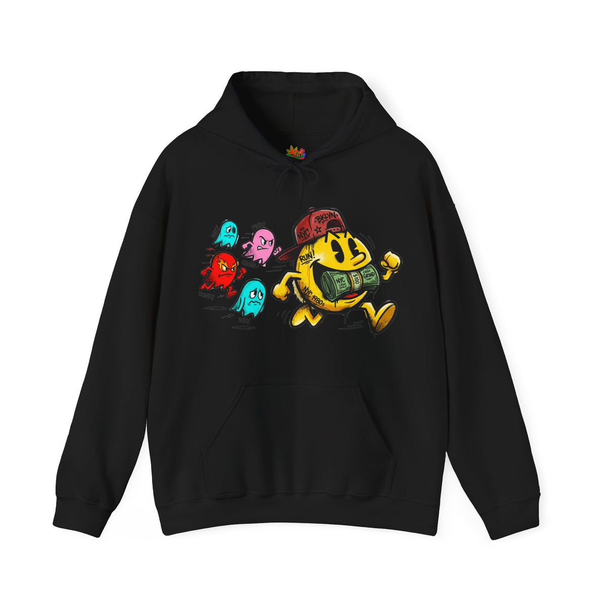 Vert NY Pac-Man Vintage Style Unisex Graphic Hoodie