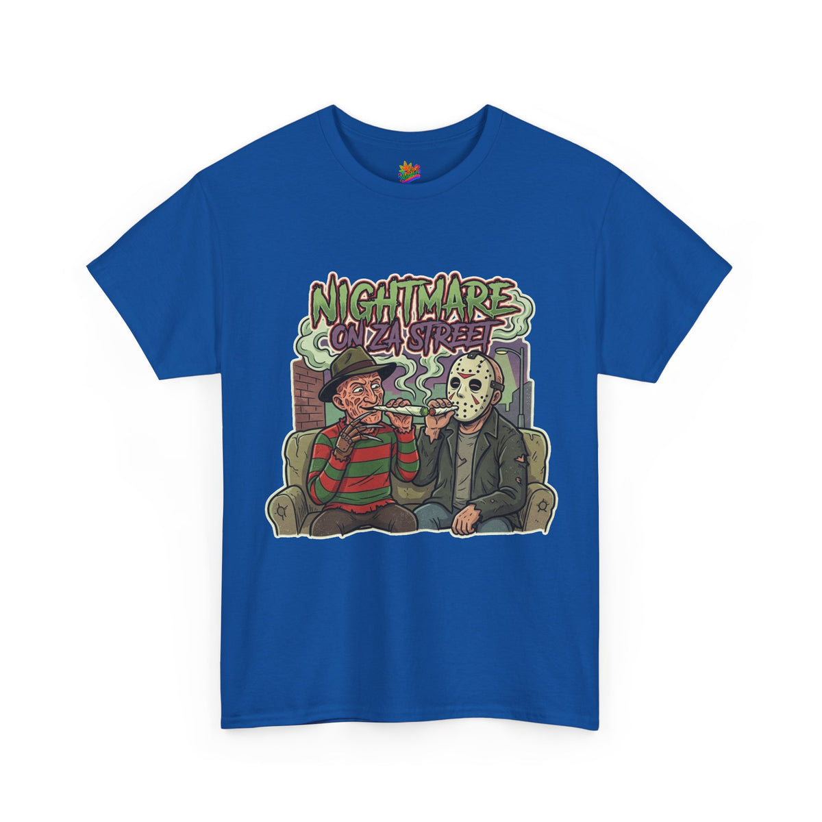 Vert Freddy & Jason Smoker Vintage Style Unisex Cotton Graphic T-Shirt