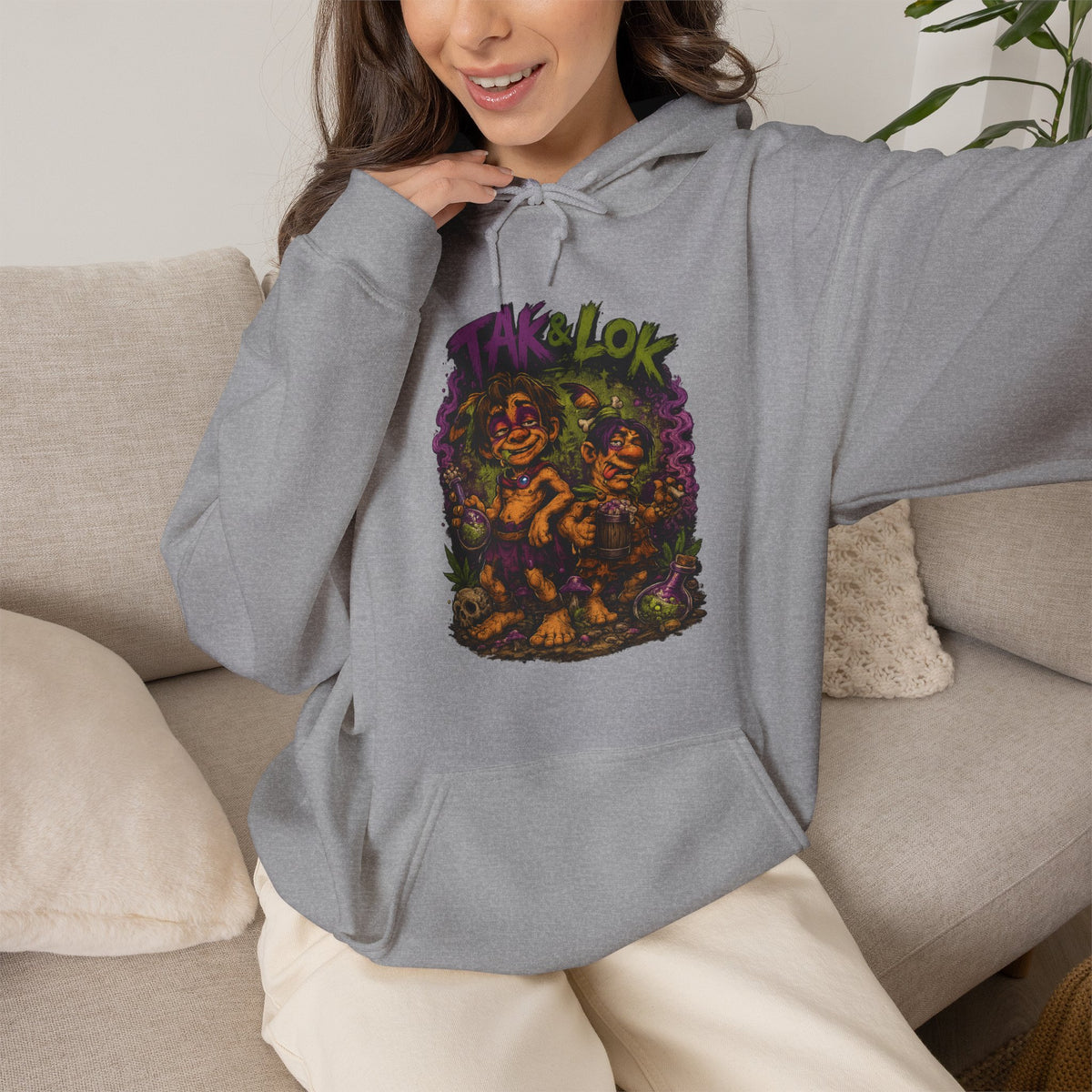 Vert Tak & Lok Vintage Style Unisex Graphic Hoodie