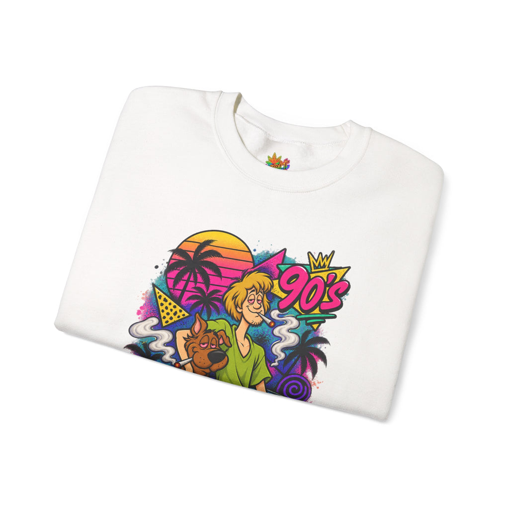 Vert Shaggy & Scooby Smoker Vintage Style Graphic Crewneck Sweatshirt