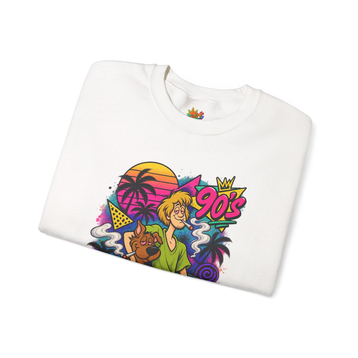 Vert Shaggy & Scooby Smoker Vintage Style Graphic Crewneck Sweatshirt