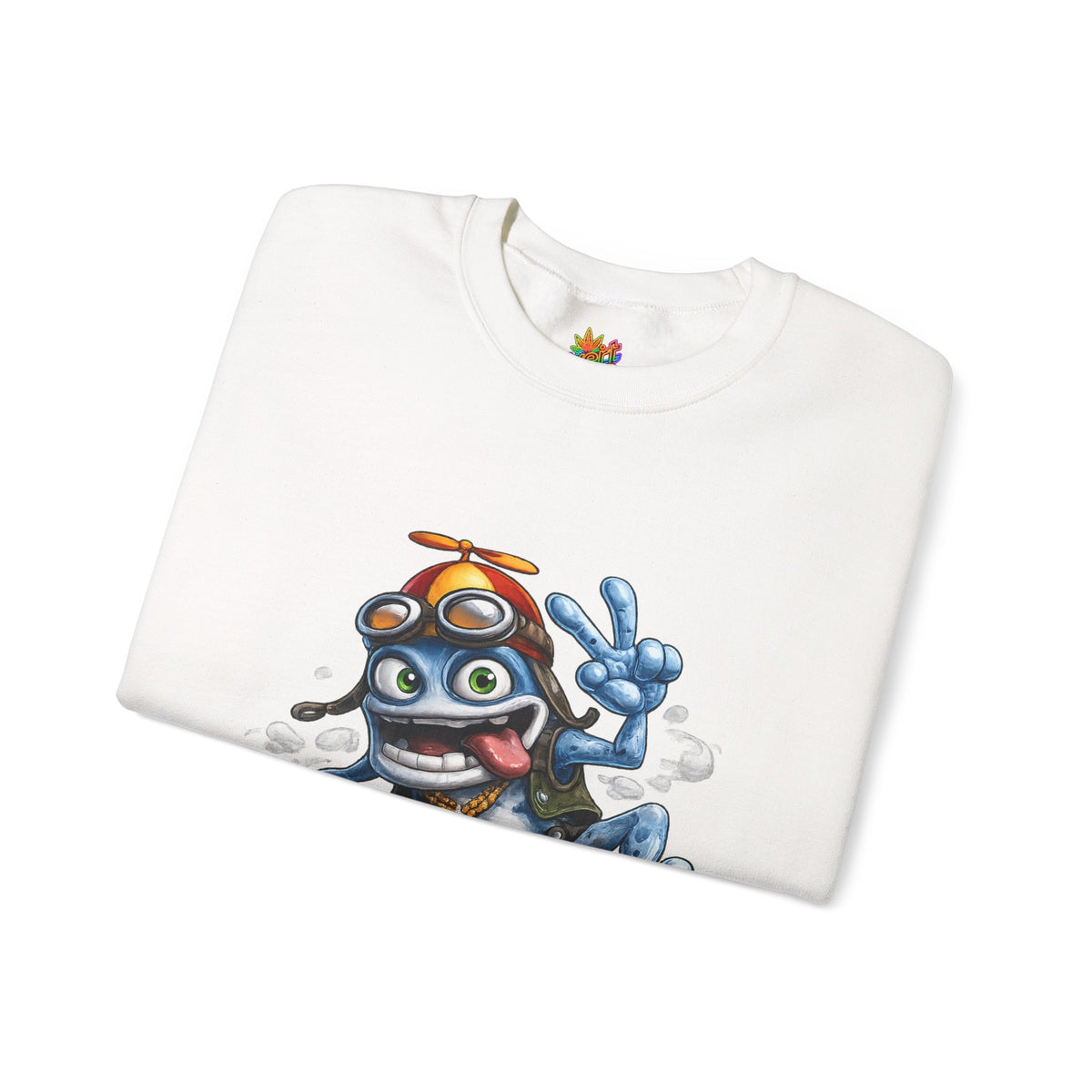 Vert Crazy Frog Vintage Style Unisex Graphic Crewneck Sweatshirt