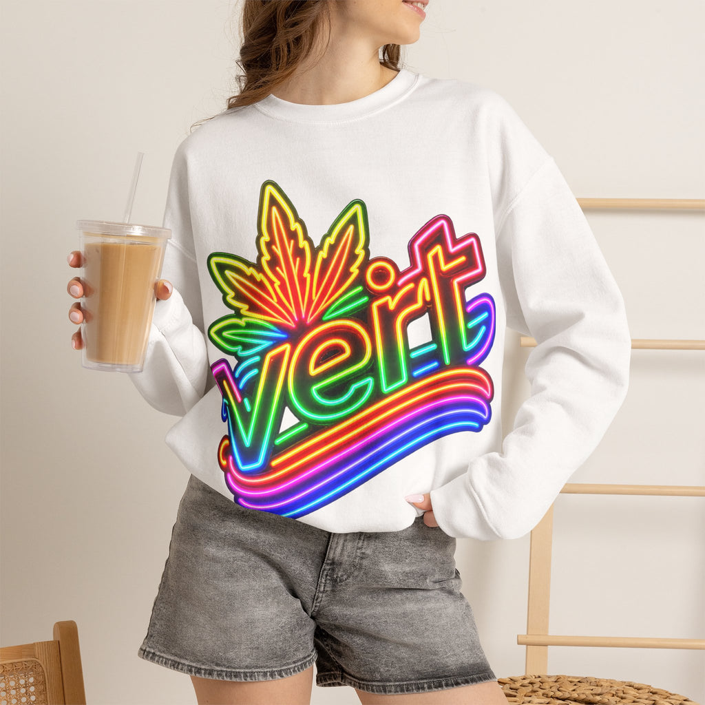 Vert Neon Logo Vintage Style Unisex Graphic Crewneck Sweatshirt