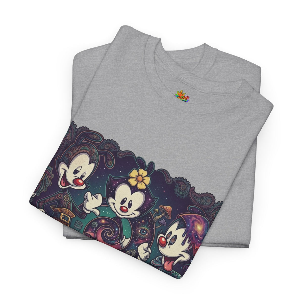 Vert Animaniacs Psychedelics Vintage Style Unisex Cotton Graphic T-Shirt